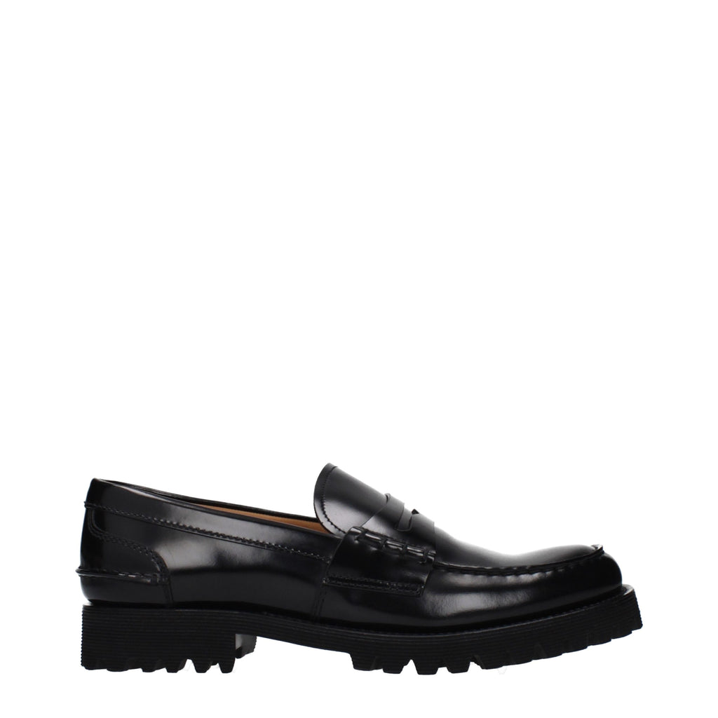 Church's Black Leather Slip-On Loafers
