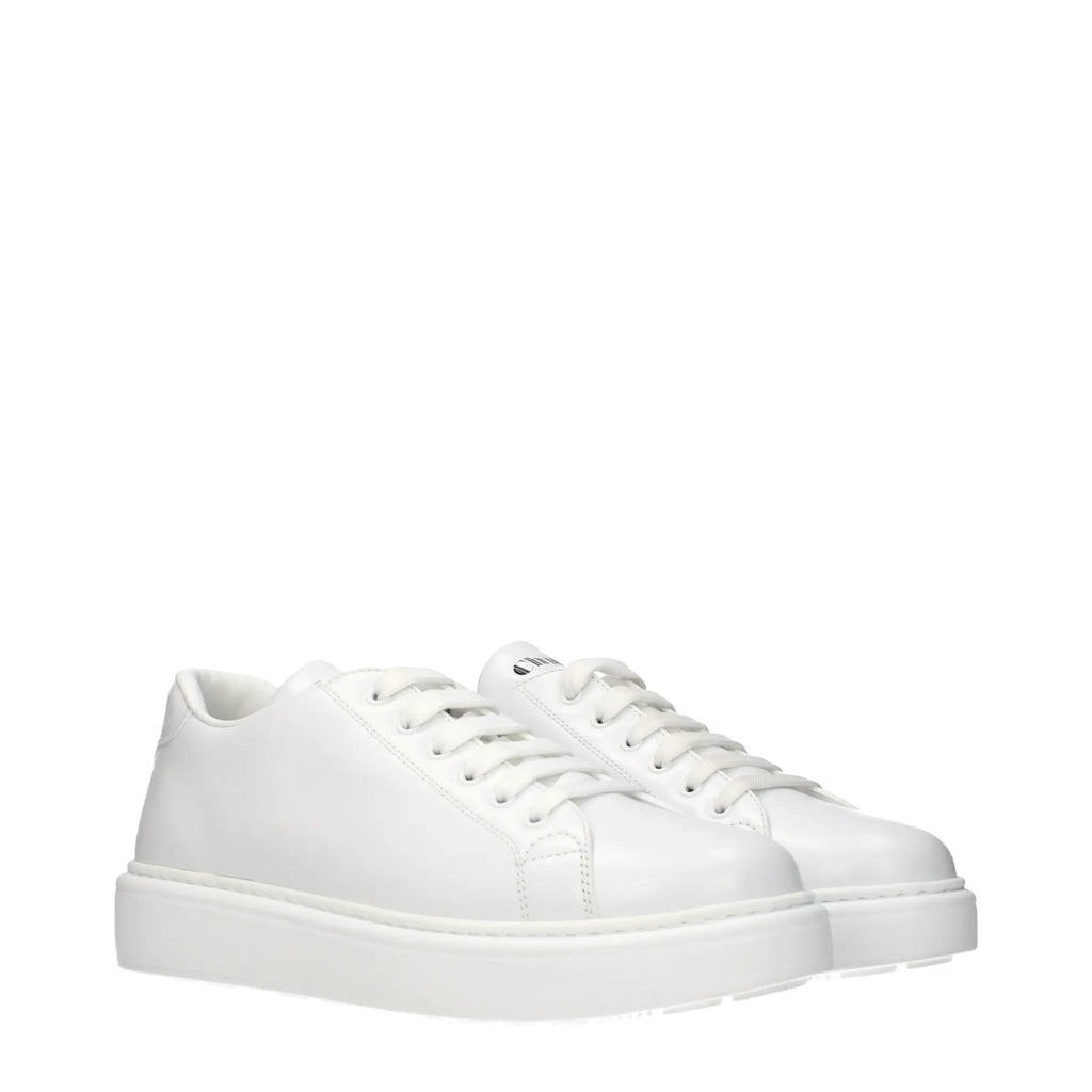 Women’s White Leather Sneakers – Church's Low Top Logo Trainers
