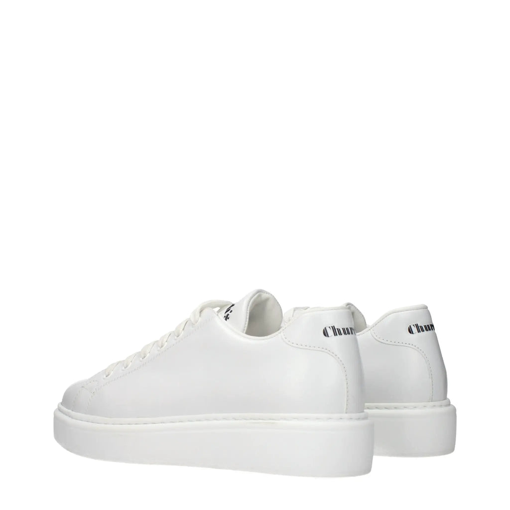 Women’s White Leather Sneakers – Church's Low Top Logo Trainers
