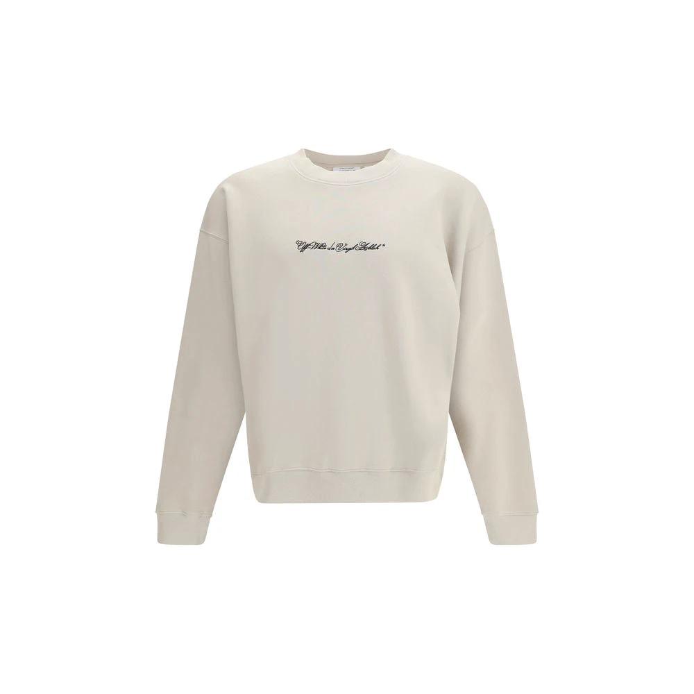 Sweat-shirt en coton beige Off-White