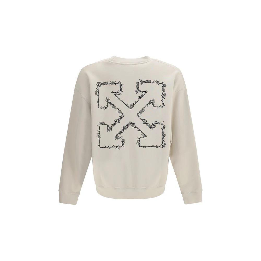 Sweat-shirt en coton beige Off-White
