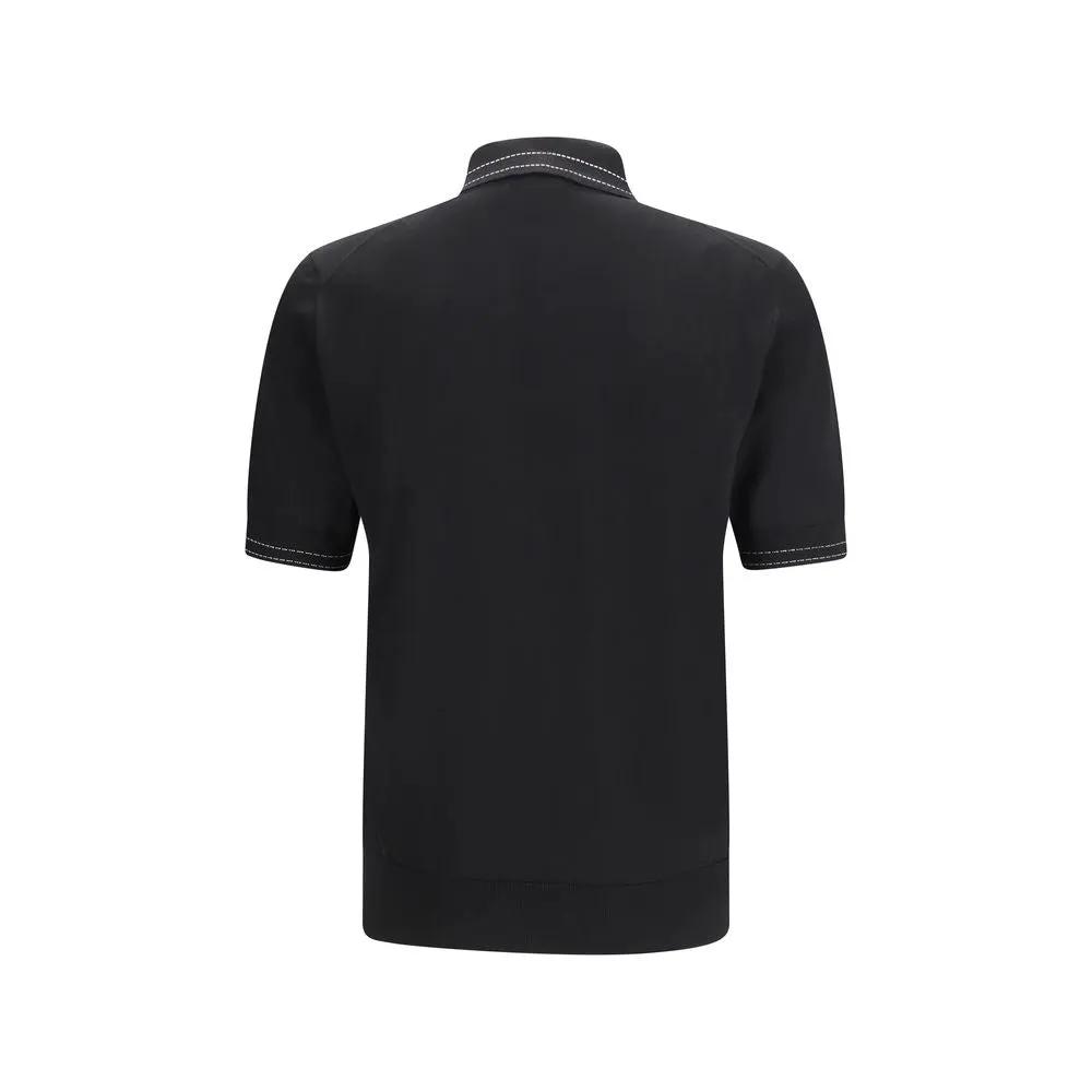 Polo en soie noire Dolce & Gabbana