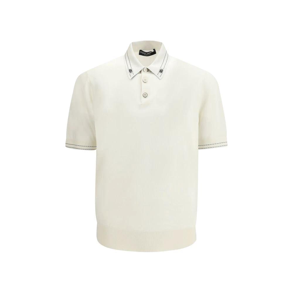Polo en soie beige Dolce & Gabbana