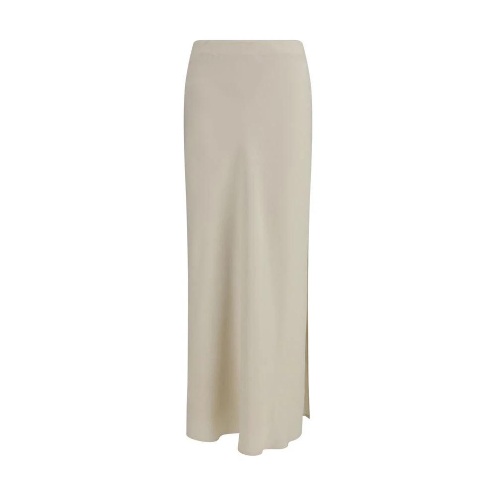 Brunello Cucinelli Jupe longue en viscose beige