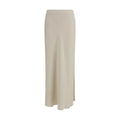 Brunello Cucinelli Jupe longue en viscose beige