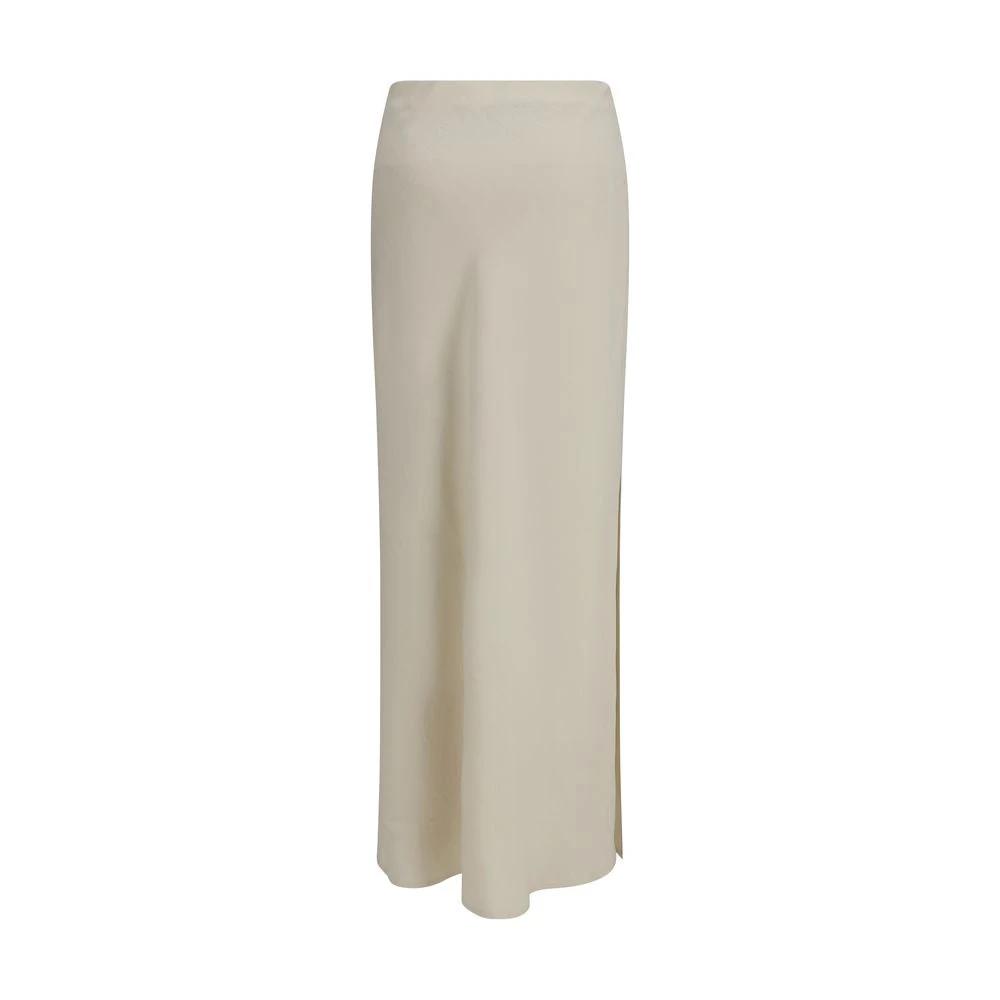 Brunello Cucinelli Jupe longue en viscose beige