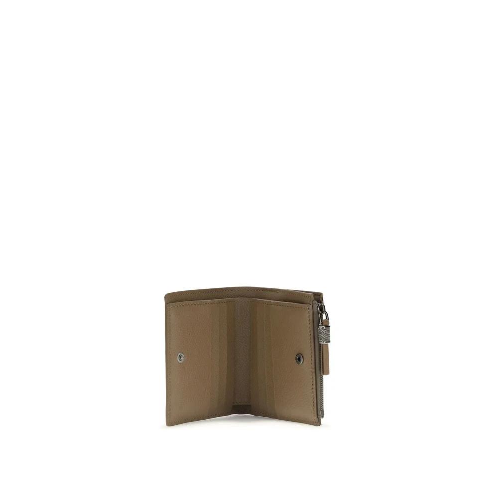 Portefeuille Bos Taurus en cuir de veau beige Brunello Cucinelli