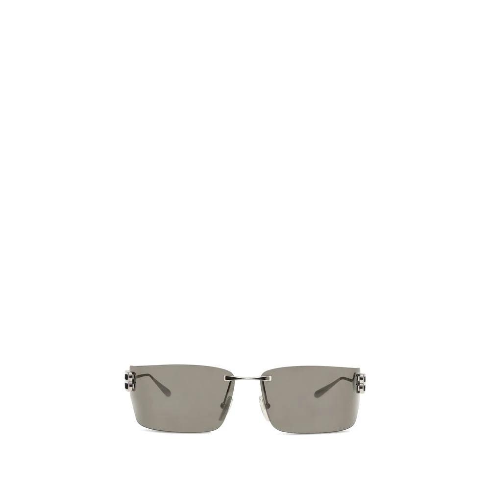 Lunettes de soleil Balenciaga en métal argenté