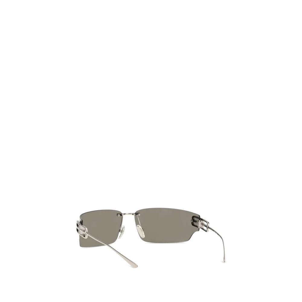 Lunettes de soleil Balenciaga en métal argenté