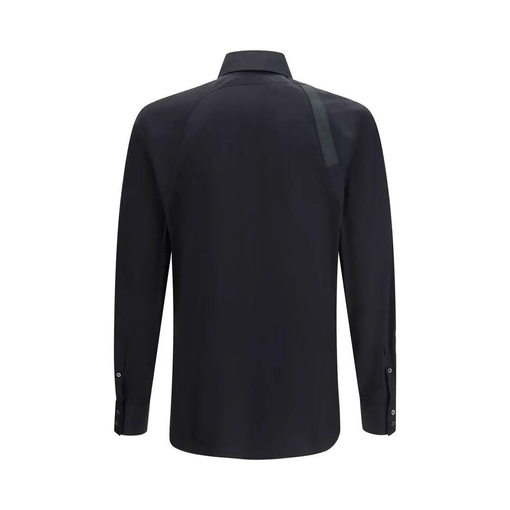 Chemise habillée en coton noir Alexander McQueen