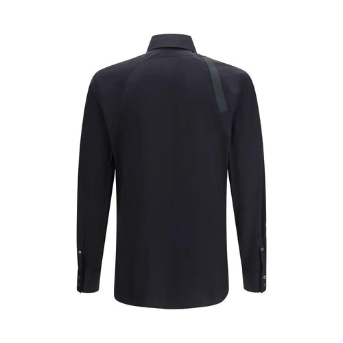 Chemise habillée en coton noir Alexander McQueen