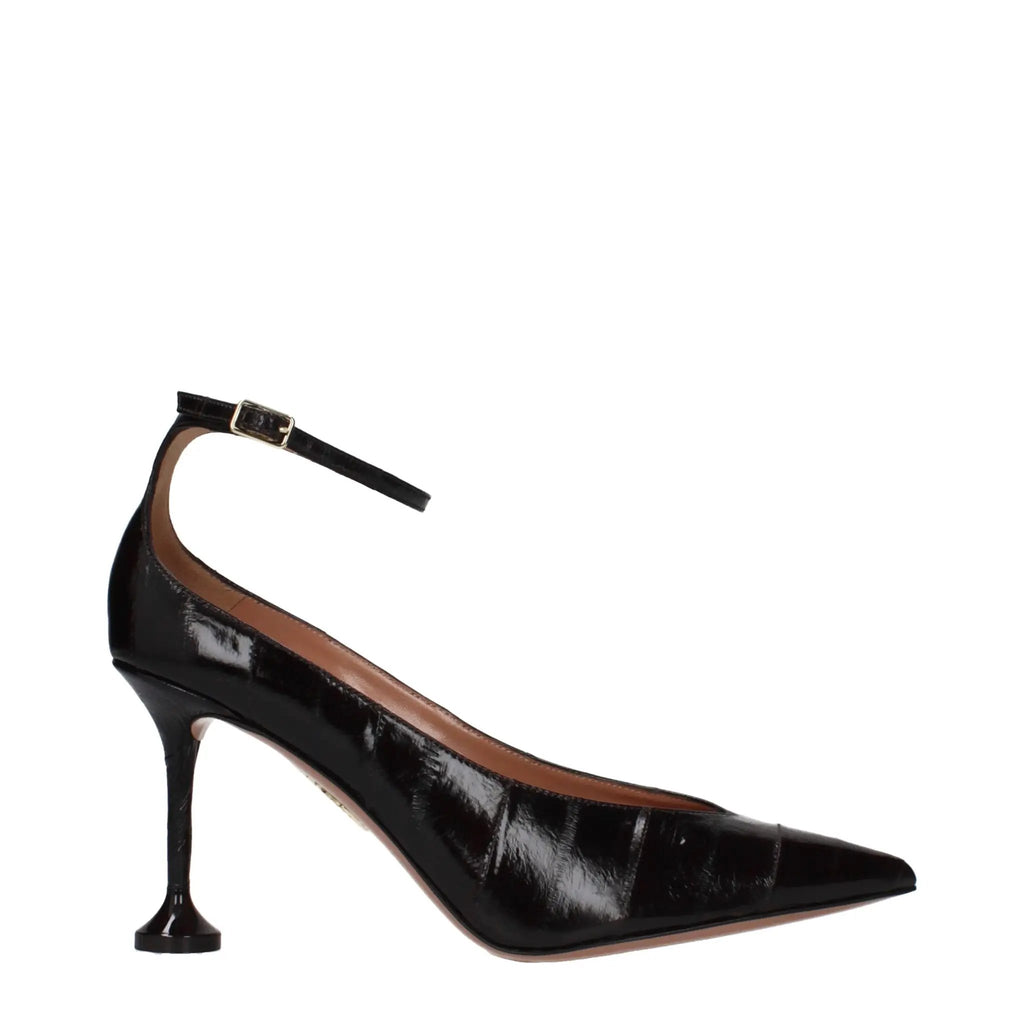 Women’s Brown Leather High Heel Pumps – Aquazzura Elegant Stiletto Shoes
