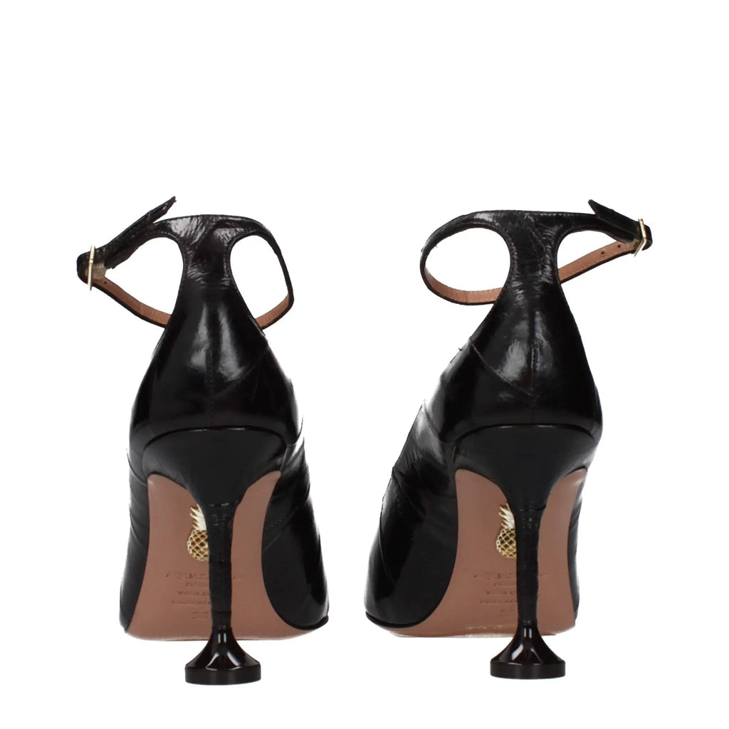 Women’s Brown Leather High Heel Pumps – Aquazzura Elegant Stiletto Shoes