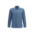 Men’s Blue Cotton Shirt – Brooksfield Classic Logo Button-Up SS26