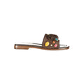 Pantoufles pour femmes Twinset en cuir marron