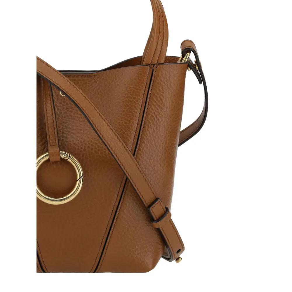 Women’s Brown Leather Shoulder Bag – Chloé Spin Small Calfskin SS26