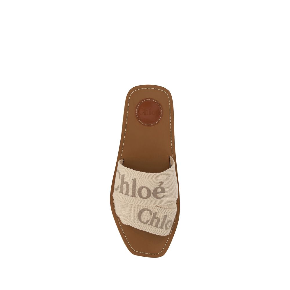 Chloé Multicolor Cotton Flat Sandals