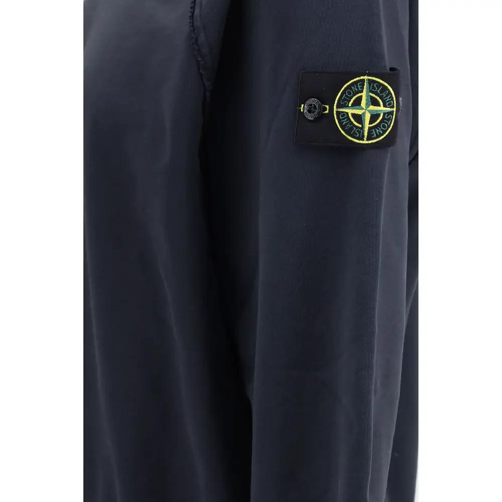 Stone Island Blue Cotton Sweatshirt