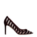 Women’s Transparent Velvet Mid Heel Pumps – Aquazzura Elegant Sheer Shoes