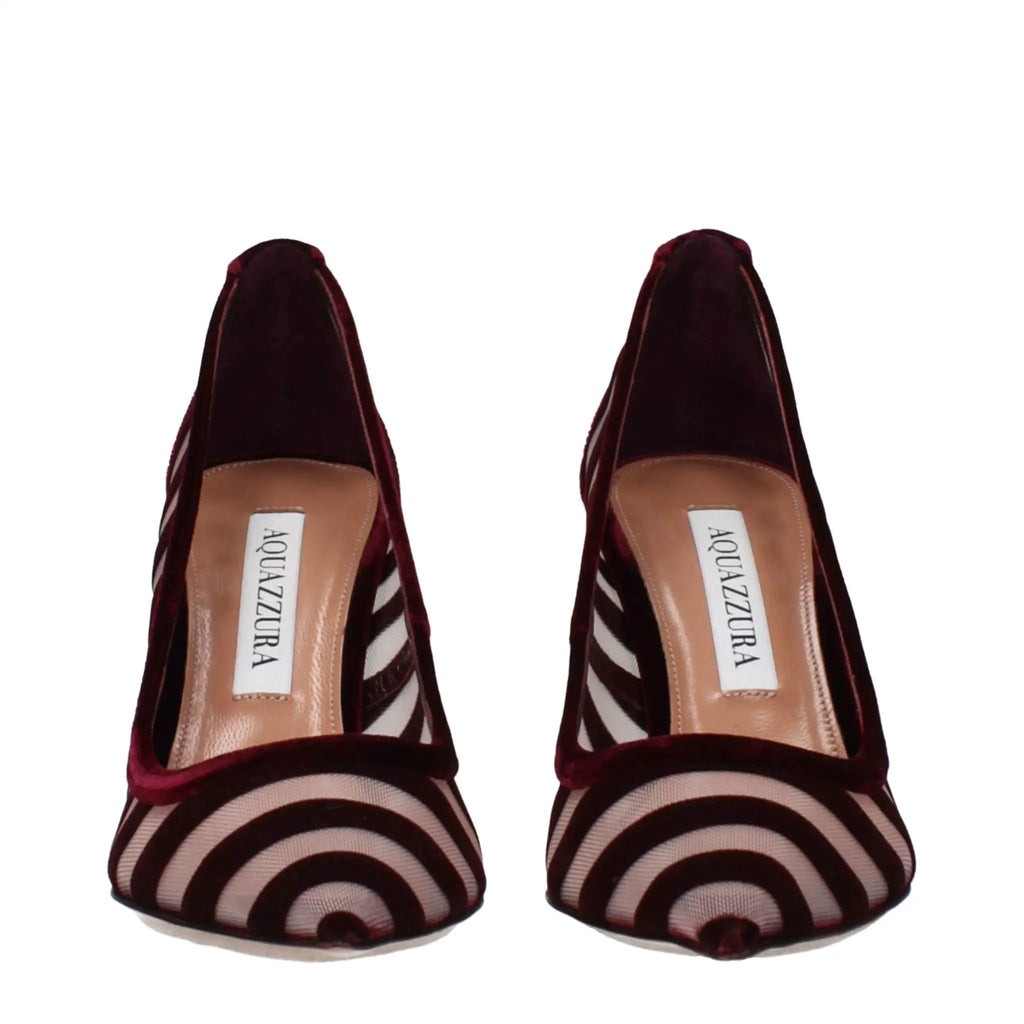 Women’s Transparent Velvet Mid Heel Pumps – Aquazzura Elegant Sheer Shoes