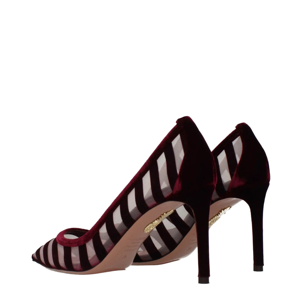 Women’s Transparent Velvet Mid Heel Pumps – Aquazzura Elegant Sheer Shoes
