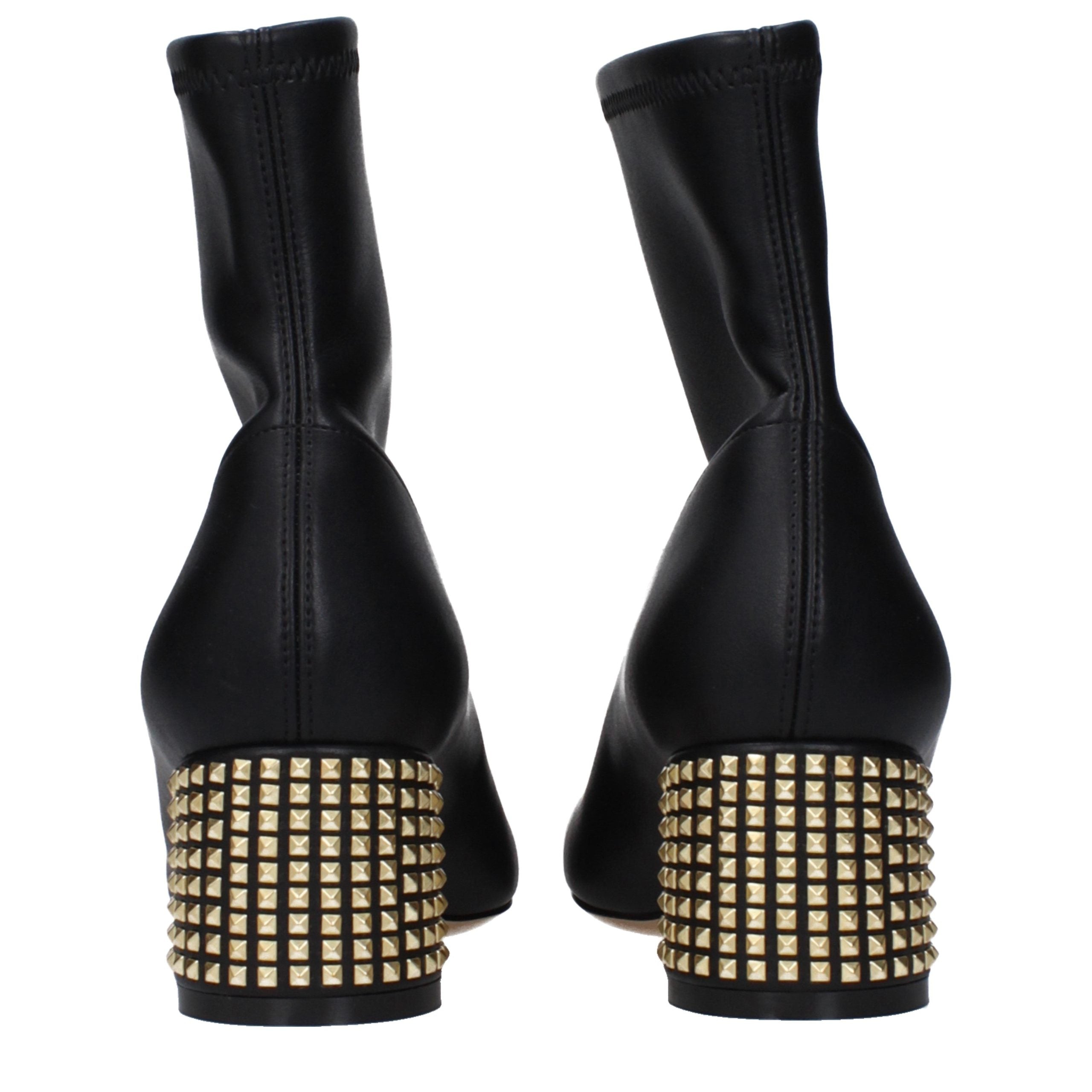 Casadei Black Leather Ankle Boots