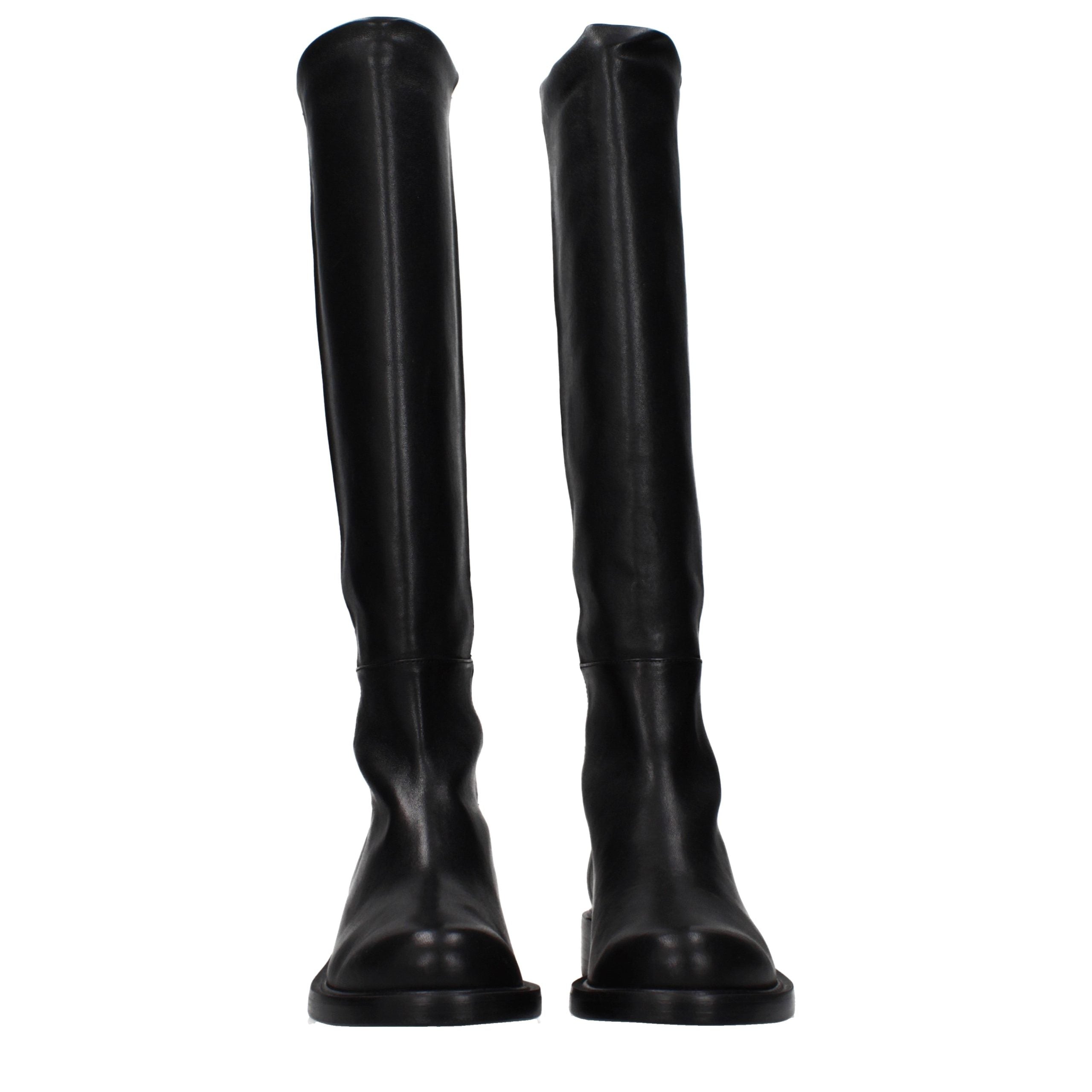 Stuart Weitzman Black Leather Over The Knee