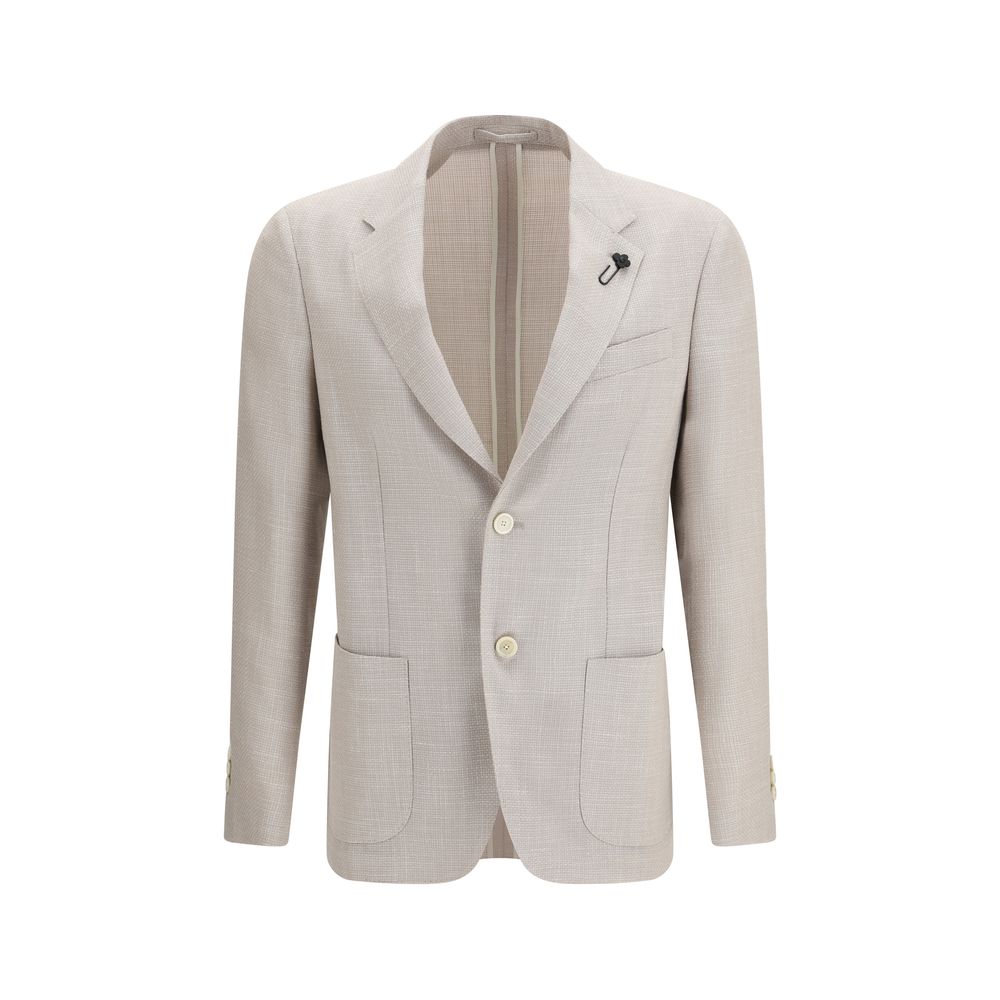 Blazer en soie beige Lardini