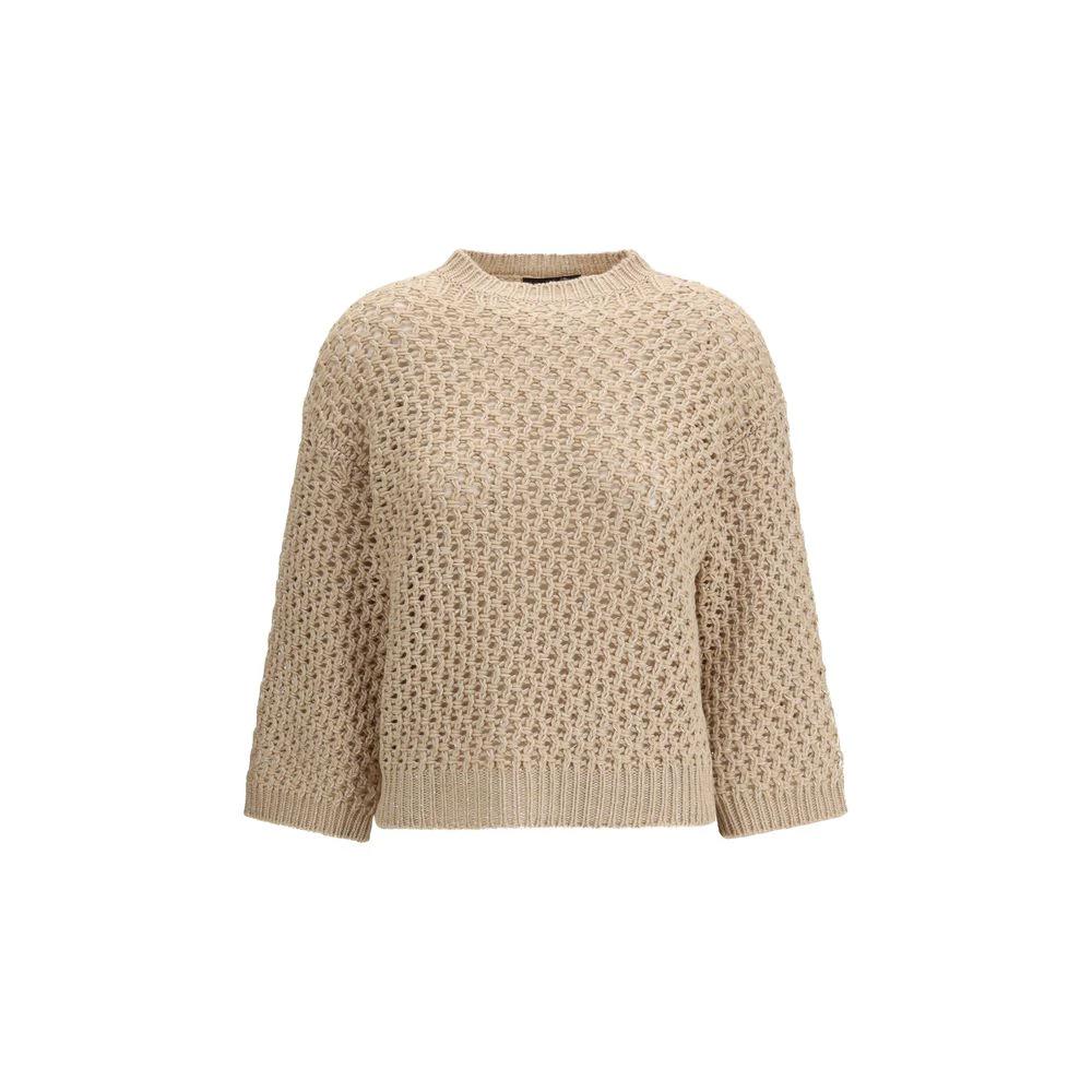 Fabiana Filippi Sweat-shirt en laine polaire beige