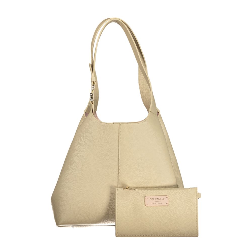 Sac à main femme Coccinelle en cuir beige