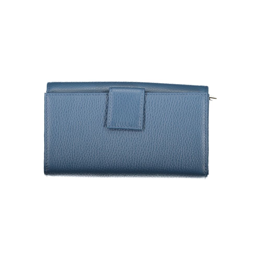 Portefeuille femme en cuir bleu Coccinelle