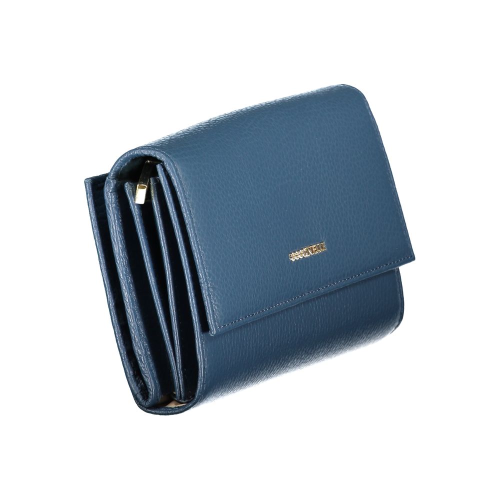Portefeuille femme en cuir bleu Coccinelle
