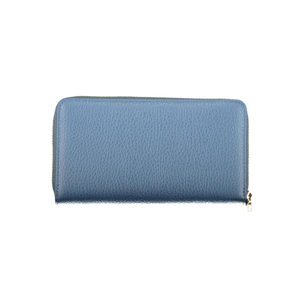 Portefeuille femme en cuir bleu Coccinelle