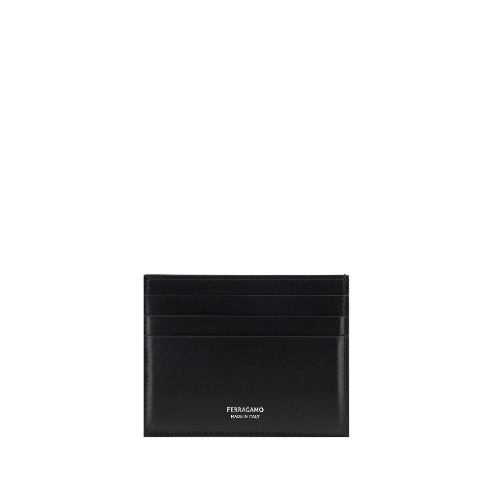 Ferragamo Black Calf Leather Bos Taurus Wallet