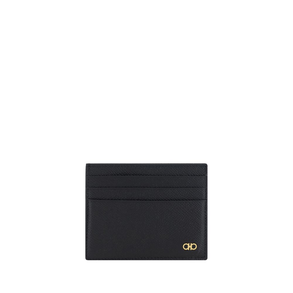 Ferragamo Black Calf Leather Bos Taurus Wallet
