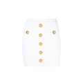 Mini-jupe blanche en polyester Balmain