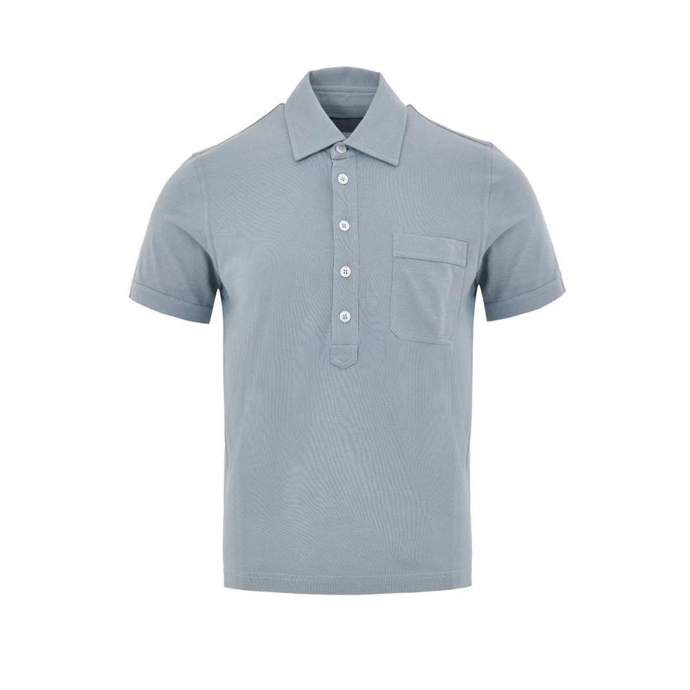 Tom Ford Blue Cotton Polo Shirt