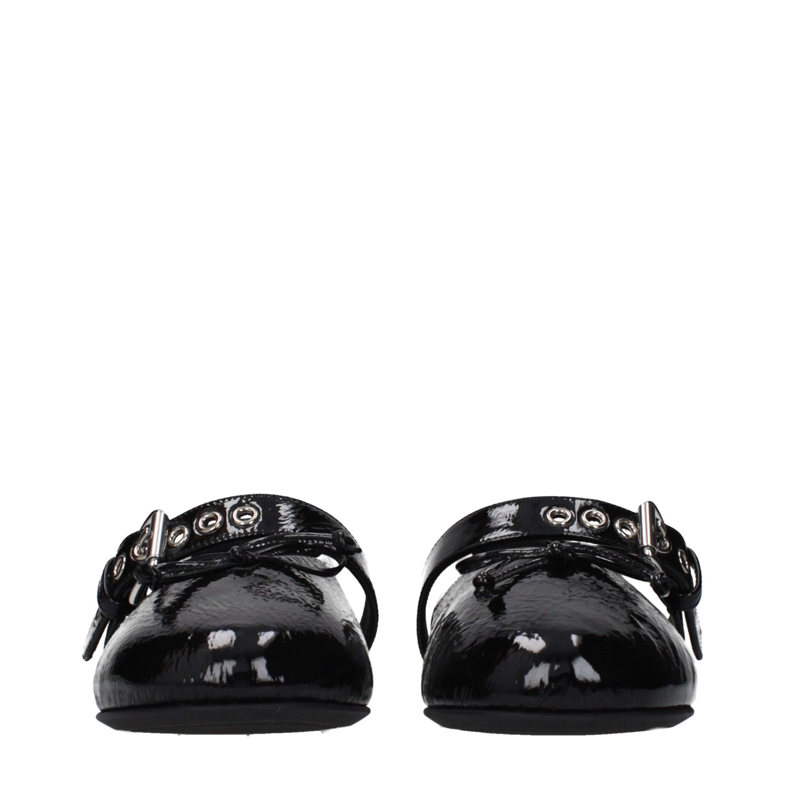 Miu Miu Black Leather Ballet Flats
