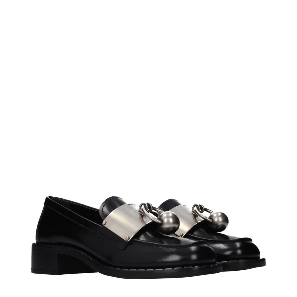 Prada Black Leather Slip-On Loafers