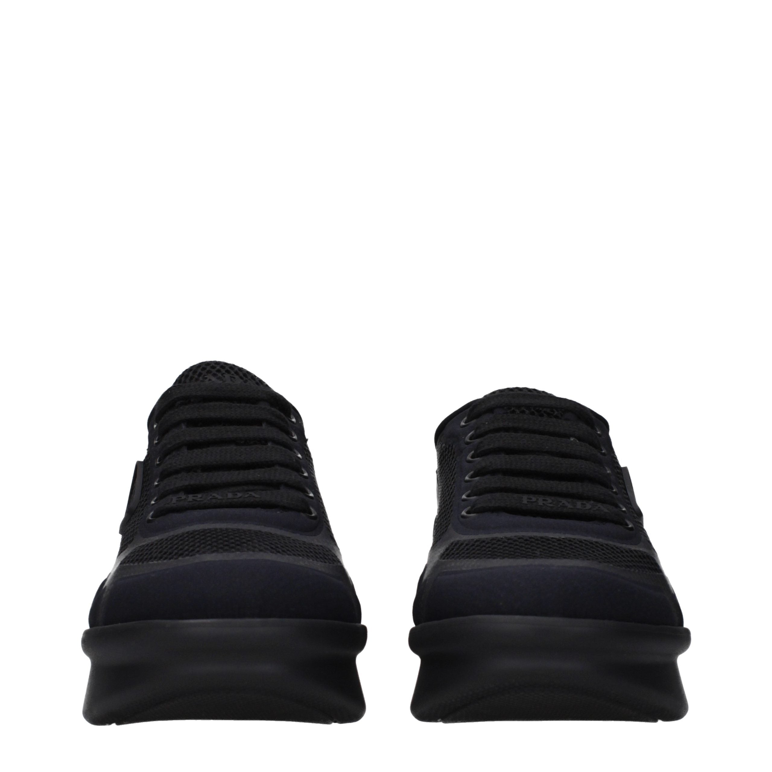 Prada Black Fabric Low Top Sneakers