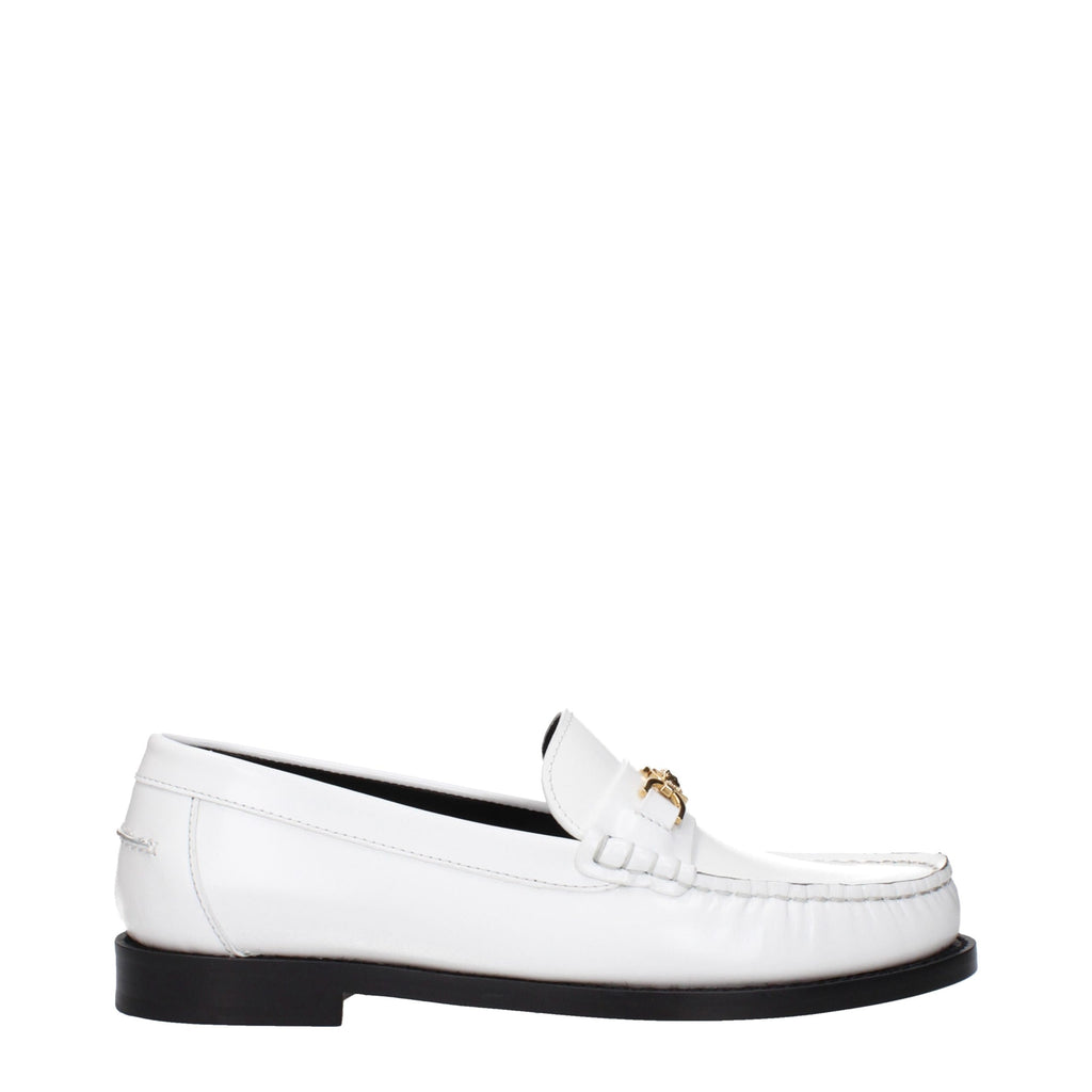 Mocassins Versace en cuir blanc
