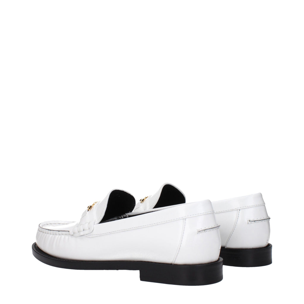 Mocassins Versace en cuir blanc