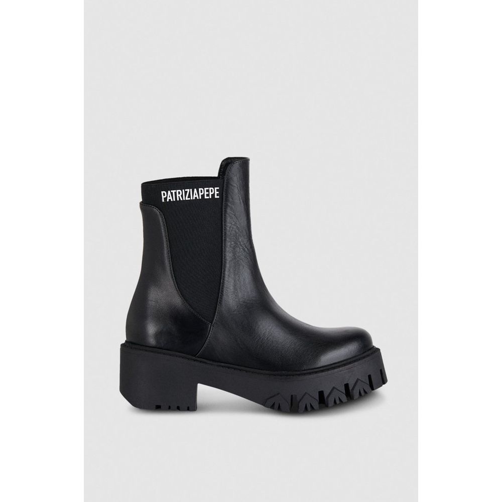 Patrizia Pepe Black Calfskin Ankle Boots