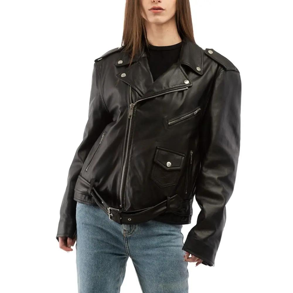 Moschino Black Polyester Leather Jacket