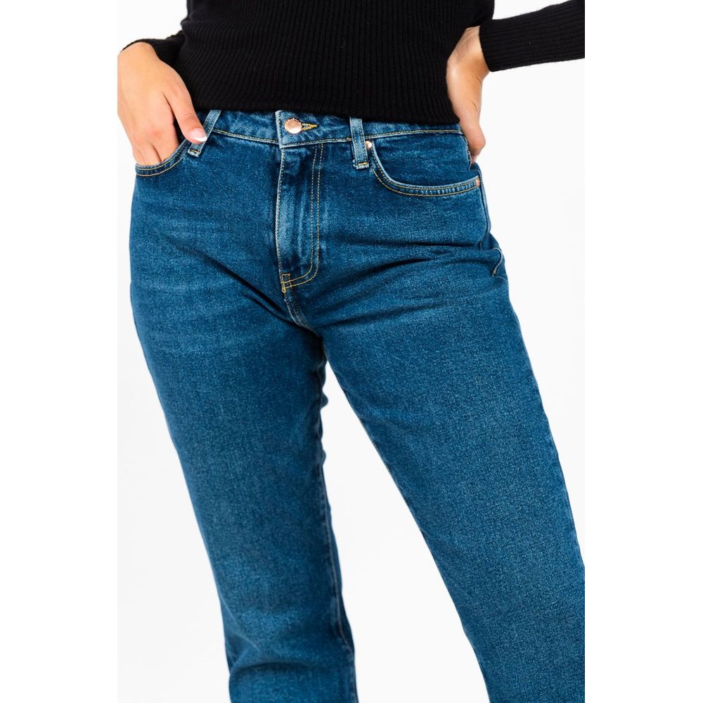 Gas Blue Cotton Slim Fit Jeans