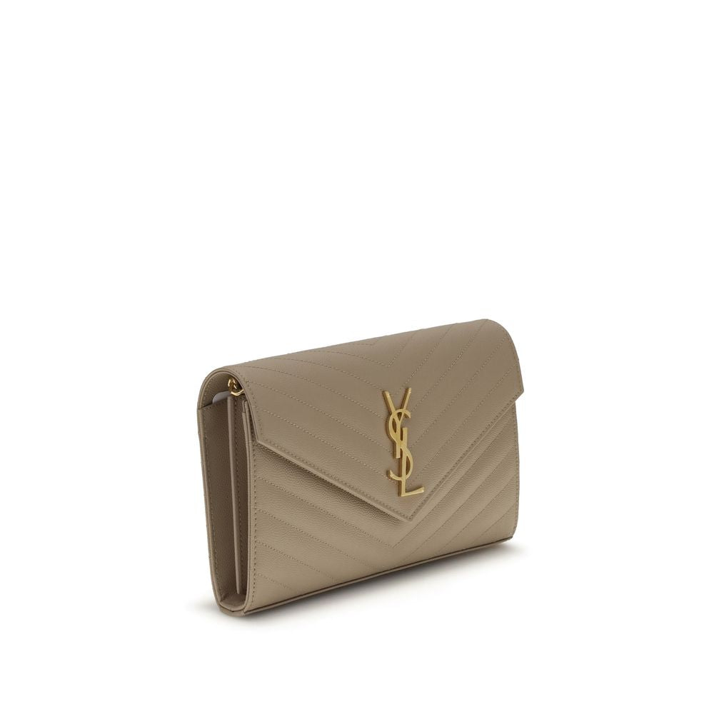 Sac bandoulière Saint Laurent Bos Taurus en cuir de veau beige