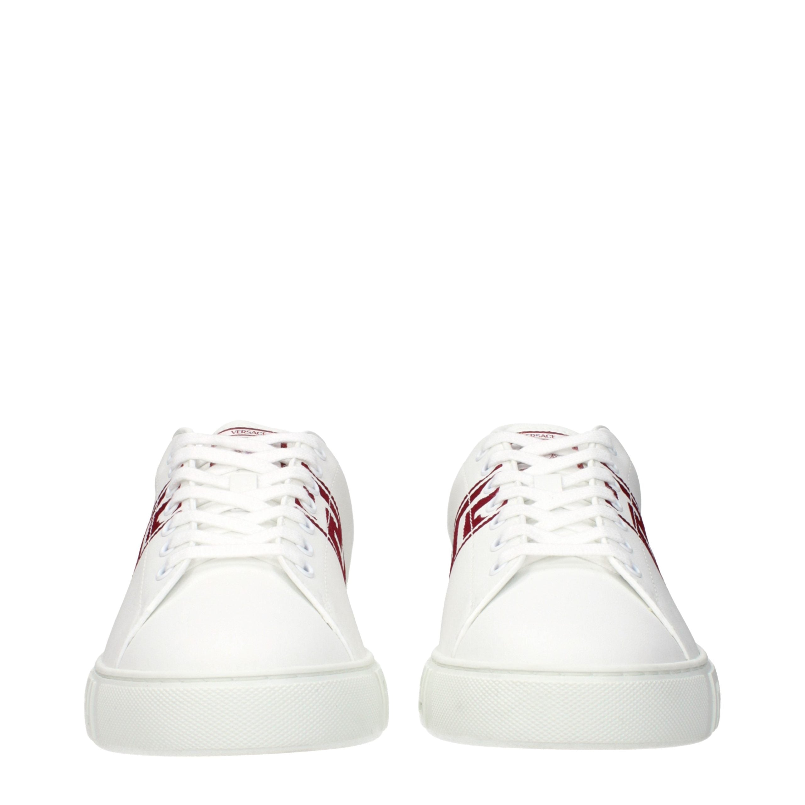 Versace White Leather Low Top Sneakers