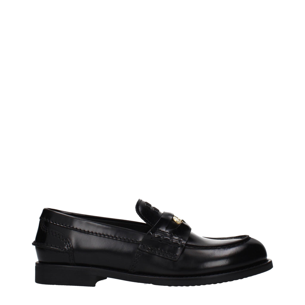 Mocassins Miu Miu en cuir noir