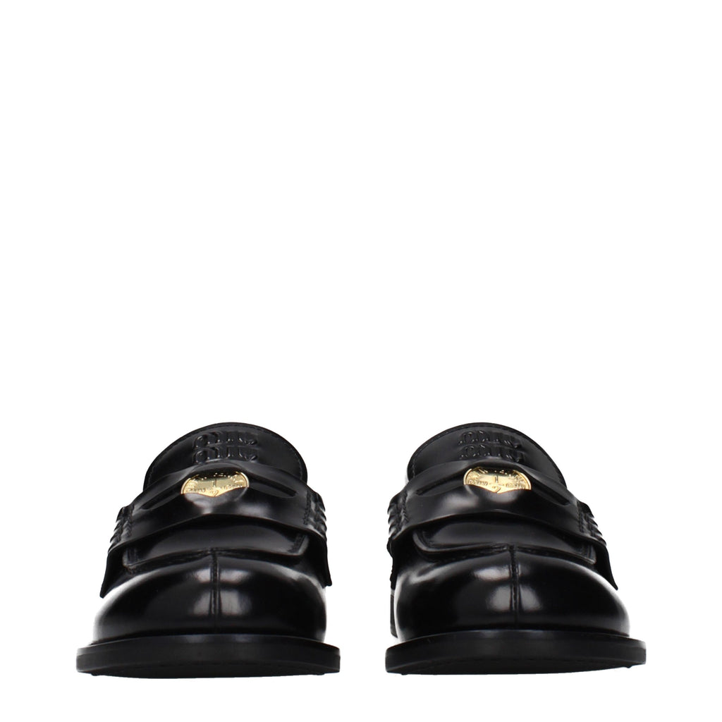 Mocassins Miu Miu en cuir noir