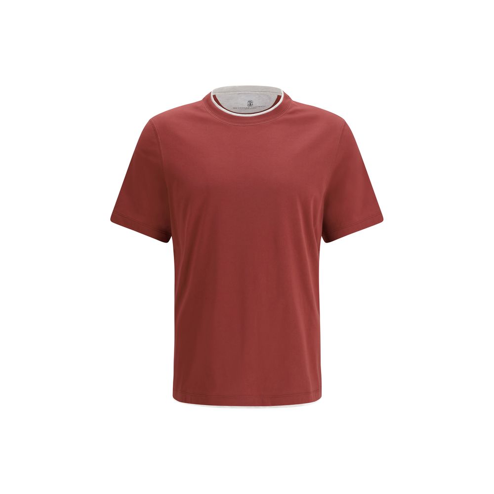 Brunello Cucinelli T-shirt en coton bordeaux